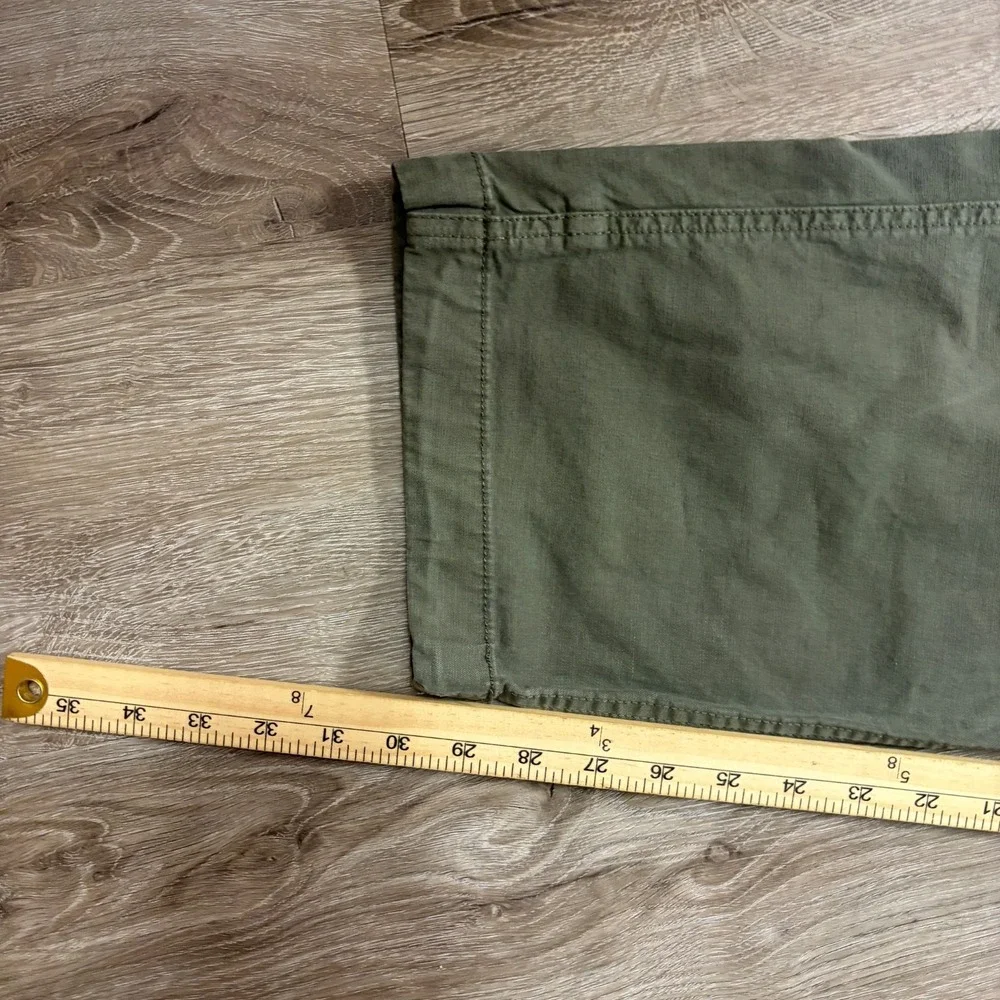 Uniqlo Cargo Trousers Green Mens Medium Tapered Drawstring Relaxed Cotton Blend